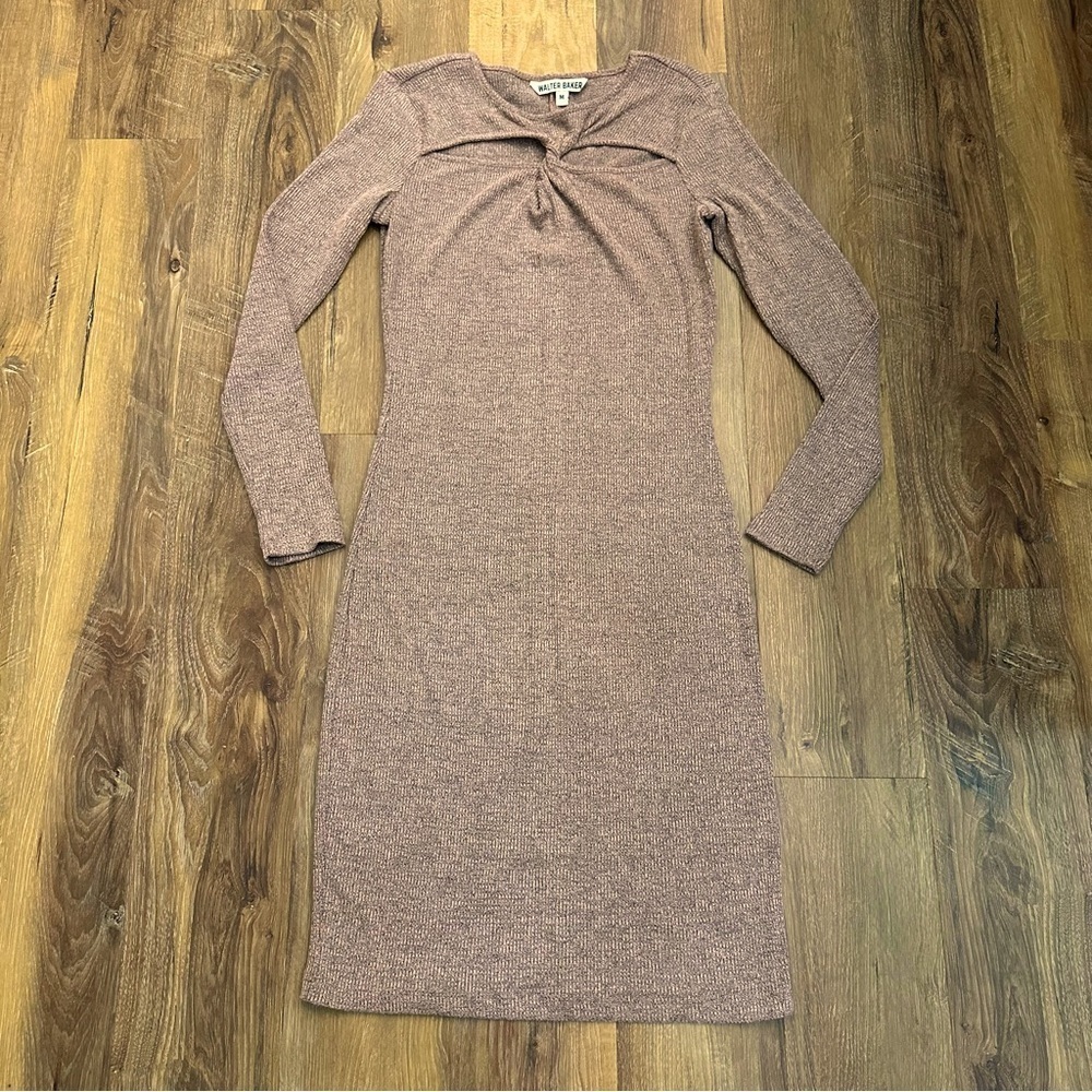 NWT Walter Baker Tenkey Cutout Bodycon Dress size M Blush Grey